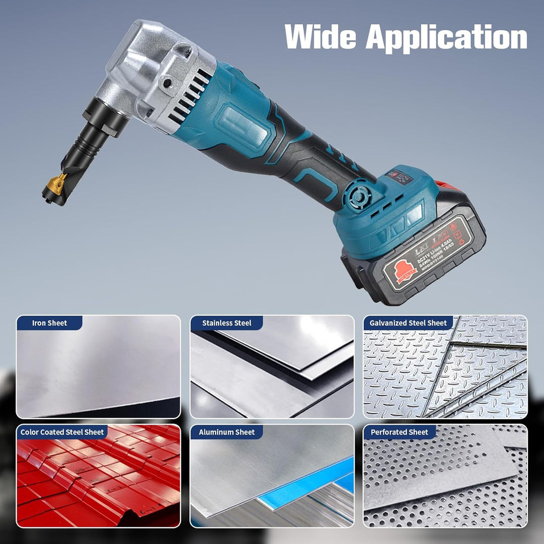 Blechknabber Kompatibel mit Makita 18V – Kabellose Blechnibbler mit 360° Drehbarem Knabberkopf und E