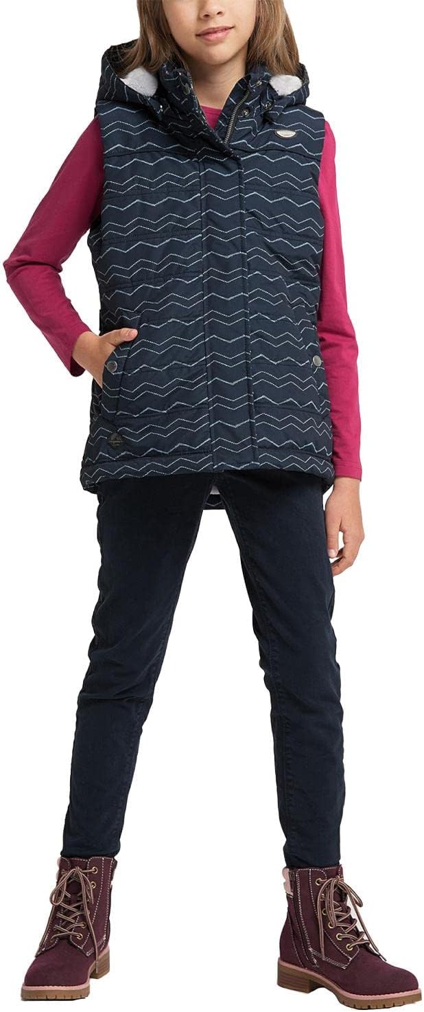 Ragwear Kinder Mädchen Outdoor-Weste Steppweste wasserdicht mit Abnehmbarer Kapuze Marrin Chevron 12