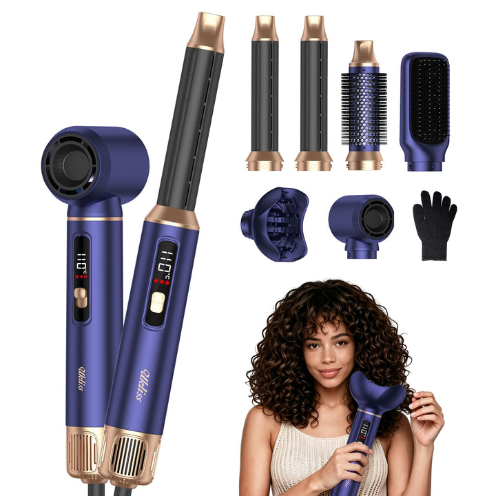 UKLISS 6 in 1 Airstyler,Professioneller Hairstyler mit Diffusor, Ionen Föhn mit Air Lockenstab,Föhnb