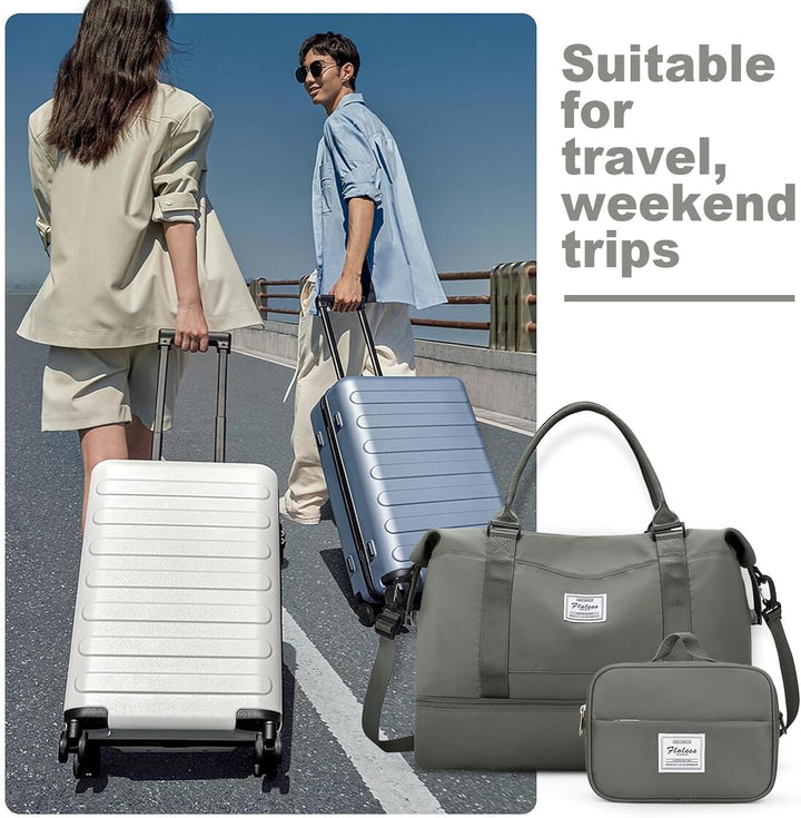 Reisetasche Damen Handgepäck Tasche Sporttasche mit Kulturbeutel Weekender Bag Schwimmtasche Wasserd