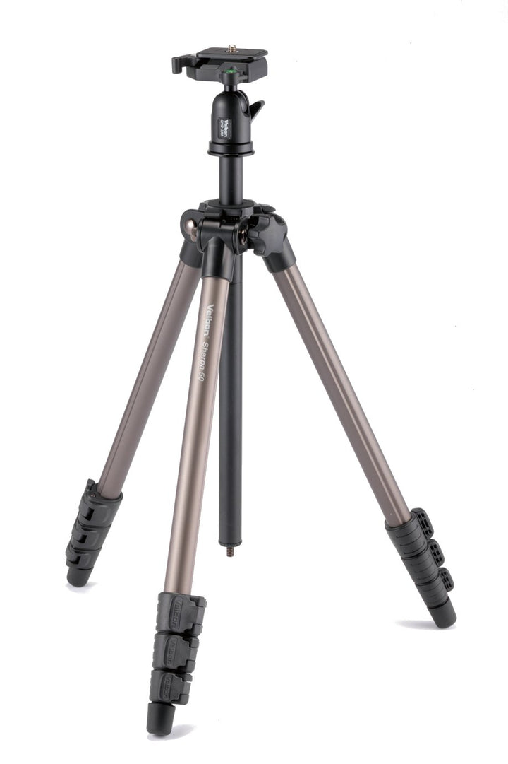 Velbon Sherpa 50 Aluminium-Stativ mit qhd-33 m Kugel- und Sockel-Kopf – Schwarz, 50
