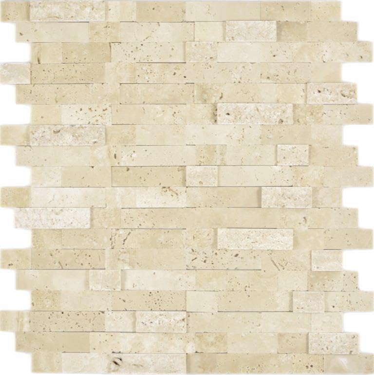 Selbstklebnde Mosaikmatte Verbund Naturstein Travertine beige für WAND KÜCHE Wandverblender Fliesens