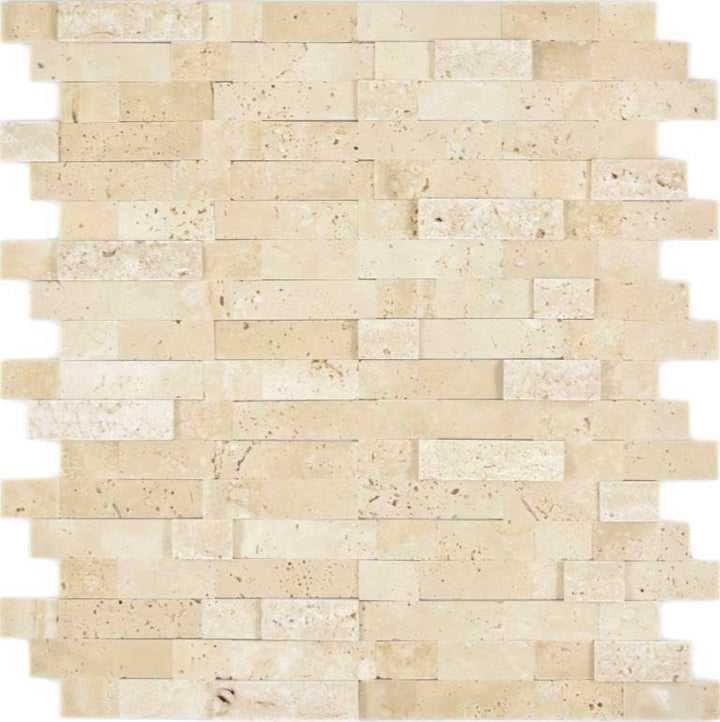 Selbstklebnde Mosaikmatte Verbund Naturstein Travertine beige für WAND KÜCHE Wandverblender Fliesens