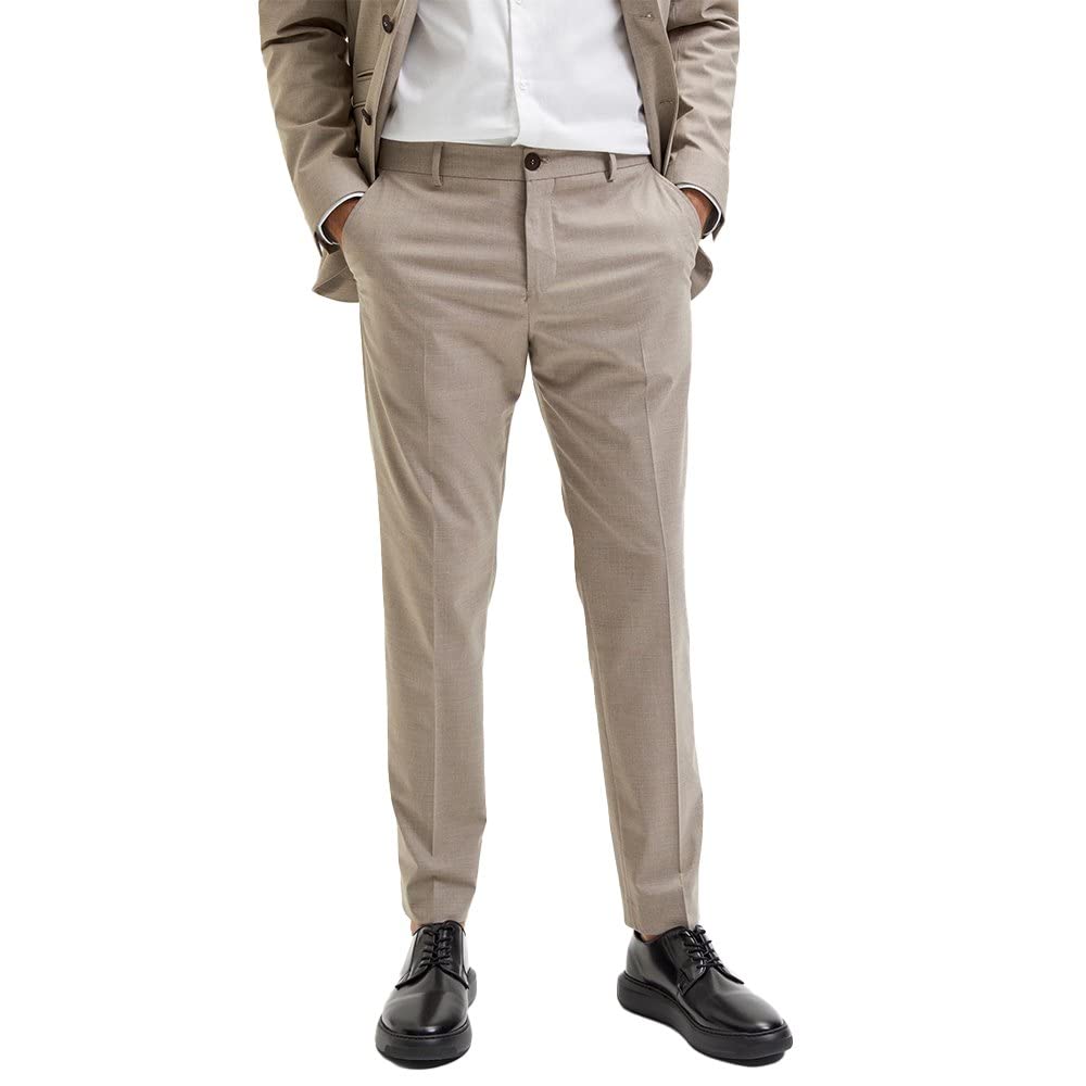 SELECTED HOMME Herren Slhslim-nicklogan Sand Struc TRS B Noos Hose, 102