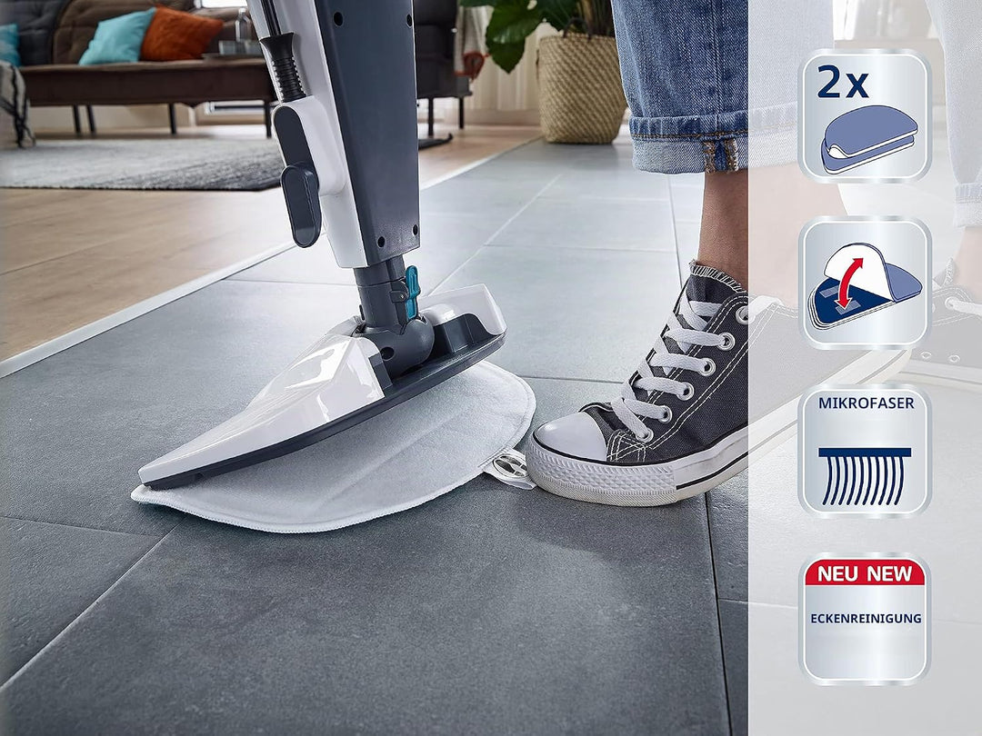 Leifheit 6er Set Ersatzpads Dampfreiniger CleanTenso Power 2.0, Dampfbesen Wischbezug für eine poren