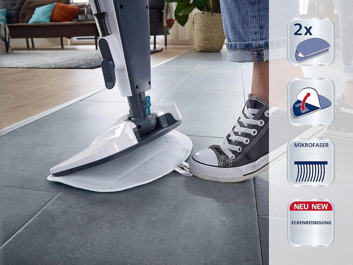 Leifheit 6er Set Ersatzpads Dampfreiniger CleanTenso Power 2.0, Dampfbesen Wischbezug für eine poren
