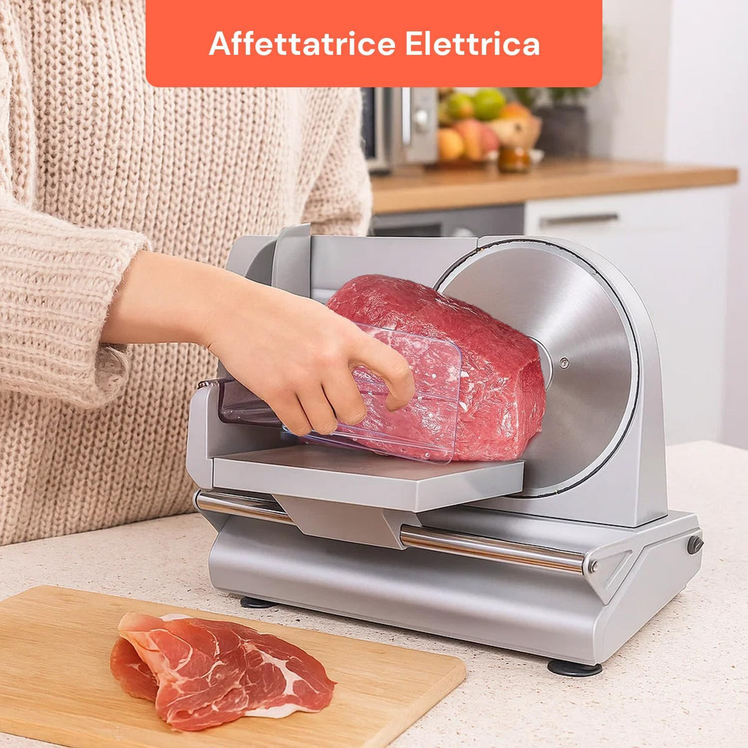 Avilia Elektrischer Allesschneider für Zuhause, 220 mm Edelstahlklinge, 150 W, Aluminium-Edelstahl-K