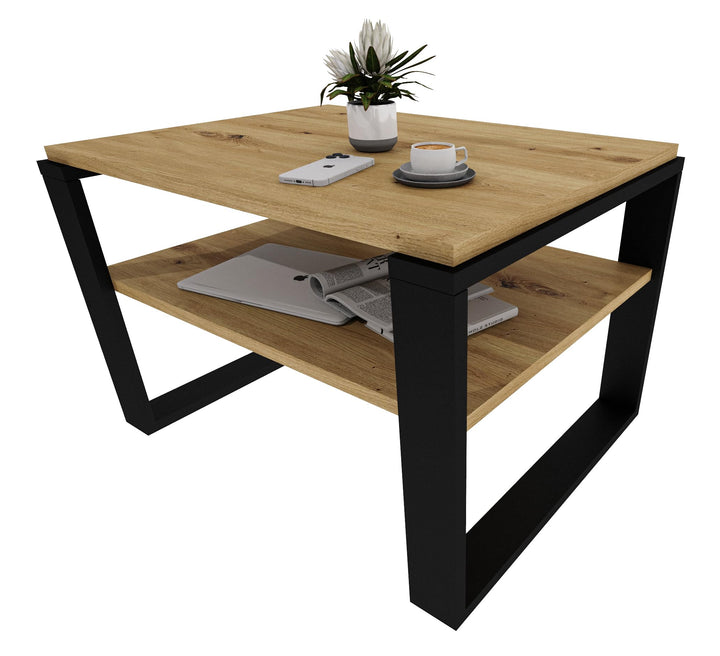 Couchtisch 61×51 cm – Wohnzimmertisch aus Holzwerkstoff, Stabiler & moderner Kaffeetisch mit zusätzl