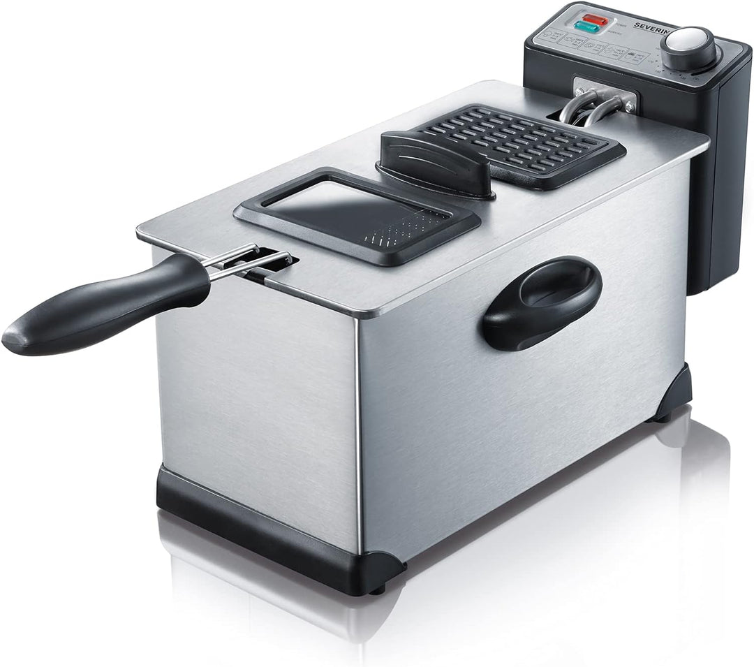 SEVERIN S72431 FR 2431 Fritteuse (2.000 W, 3 L Kapazität, 400 g,Frittiermenge) edelstahl/schwarz