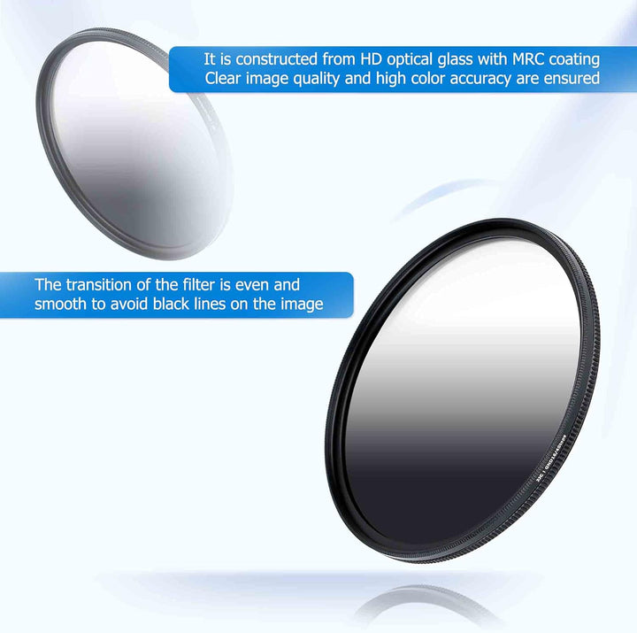 JJC 55 mm Verlaufsfilter ND-Filter Gradual Neutral Density Filter für Sony FE 35 mm F1.8/E 18-135 mm
