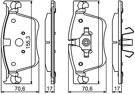 Bosch BP1691 Bremsbeläge - Vorderachse - ECE-R90 Zertifizierung - vier Bremsbeläge pro Set