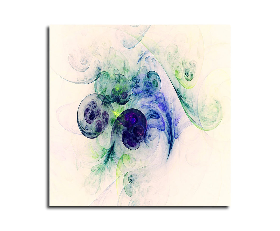 Paul Sinus Art Strukturiertes Chaos - Abstrakt319_60x60cm Bild auf Leinwand weiss blau grün Abstrakt