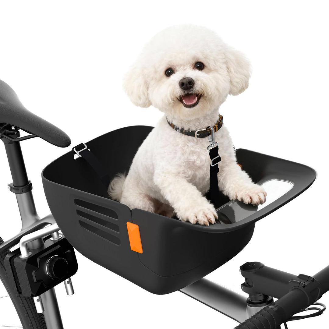 Hundekorb Fahrrad Vorne bis 12KG, Hundefahrradkorb mit Robuste sichere Bodenplatte, wasserdichtem kr