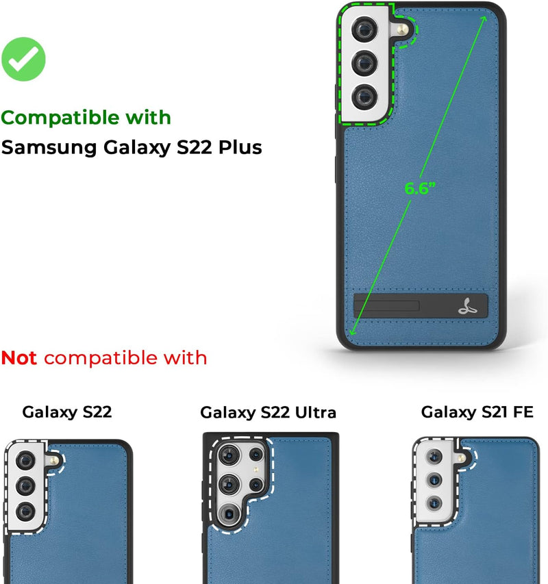 Snakehive Metro Lederhülle für Samsung Galaxy S22 Plus || Echtleder Handyhülle mit Standfunktion ||