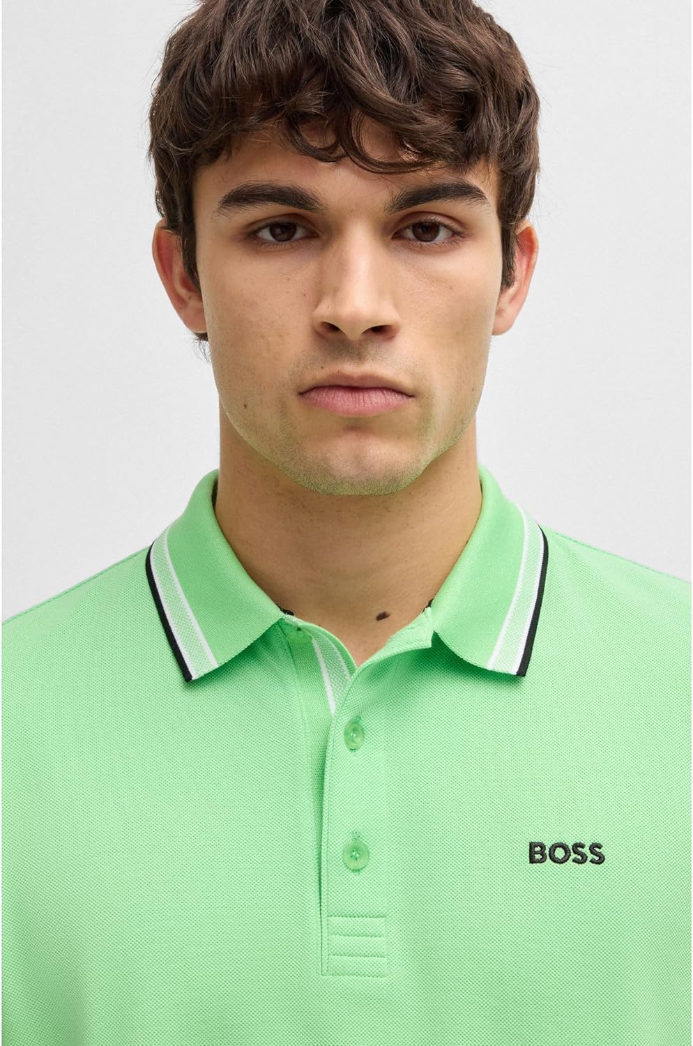 BOSS Herren Paddy Paddy Poloshirt aus Baumwoll-Piqué 6XL Medium Green 319, 6XL Medium Green 319