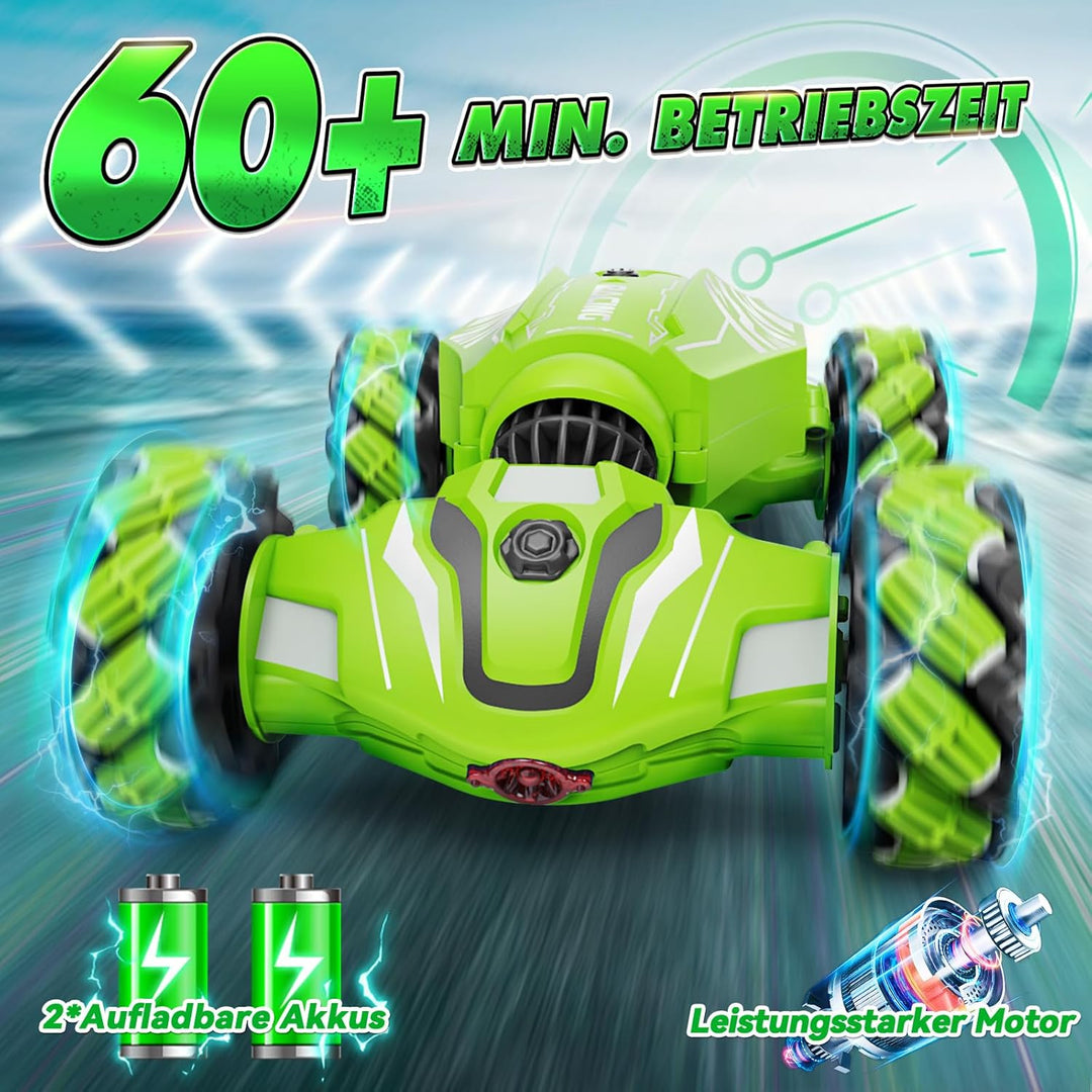 Dysaim Ferngesteuertes Auto, RC Stunt Car, 360°Drehung Drift 4WD RC mit Handsteuerung mit Licht Musi