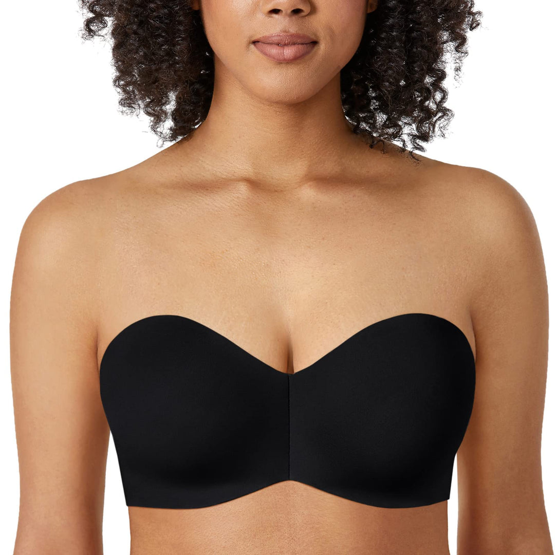 DELIMIRA Damen Minimizer Trägerloser BH mit Bügel Grosse Grössen Dirndl Bandeau BH ohne Polster 85A