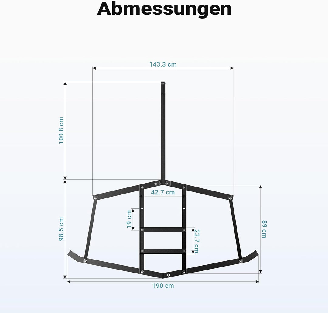 Wiltec Schleppegge 190 x 98 cm, Wiesenegge für Rasentraktor, ATV und UTV, Wiesenschleppe zur Bodenbe