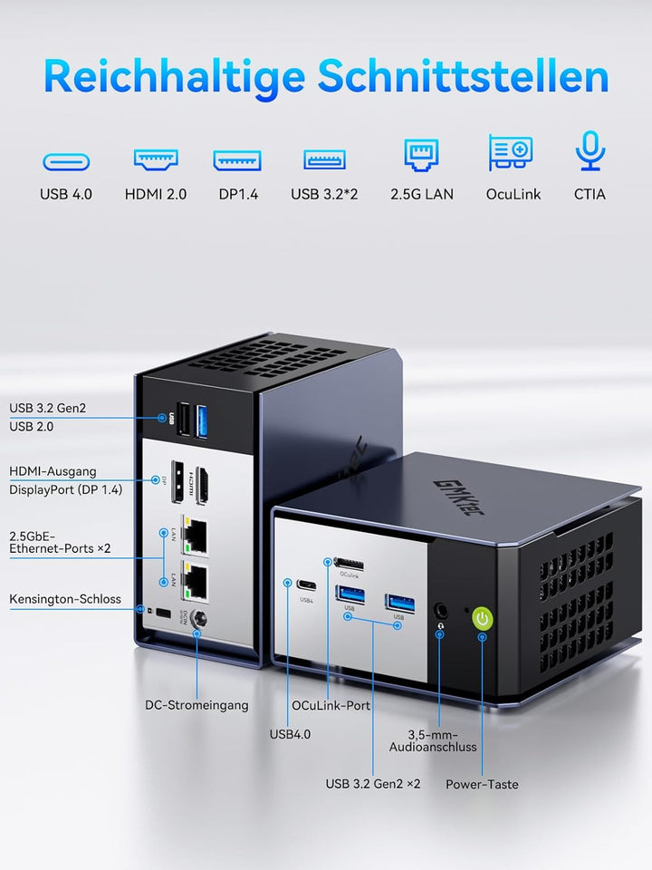 GMKtec K16 Gaming Mini PC AMD Ryzen 7 7735HS (4,75 GHz) 32 GB DDR5 RAM + 1 TB SSD PCIe, Dual-NIC-LAN