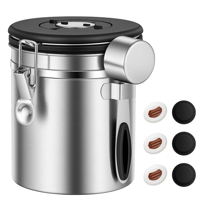 ShanSon Kaffeedose, luftdicht, Edelstahl, Kaffeebohnen-Aufbewahrungsbehälter mit Schaufel, Kaffeedos
