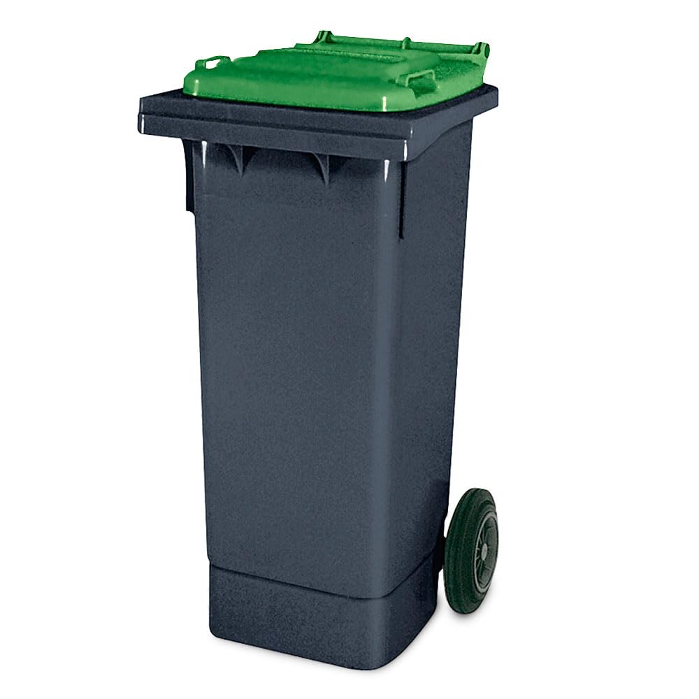BRB Müllbehälter, 80 Liter, grau mit bunten Deckeln, BxTxH 445 x 520 x 930 mm, Niederdruck-Polyethyl
