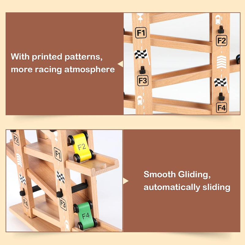 Jacootoys Holz Rampen Einfach Zusammenbauen Konstruktion Autorennbahn Zig Zag Autostrecke Click Clac