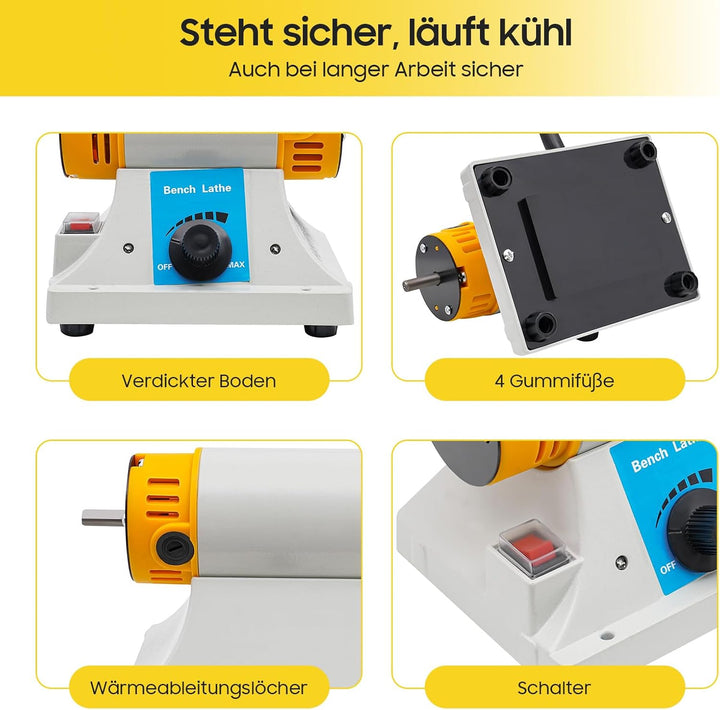 OUKANING Tischpolierer Poliermaschine 10000U/min - Poliermaschine Schmuck 320W Kleine multifunktiona