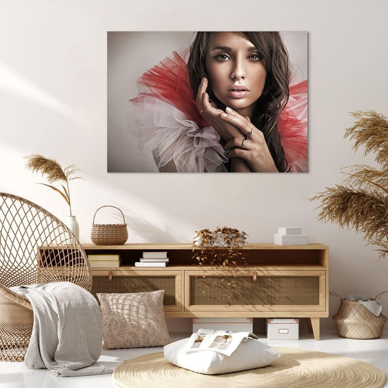 Bilder auf Leinwand 100x70cm Leinwandbild Schönheit kleid mode modell Gross Wanddeko Bild Schlafzimm