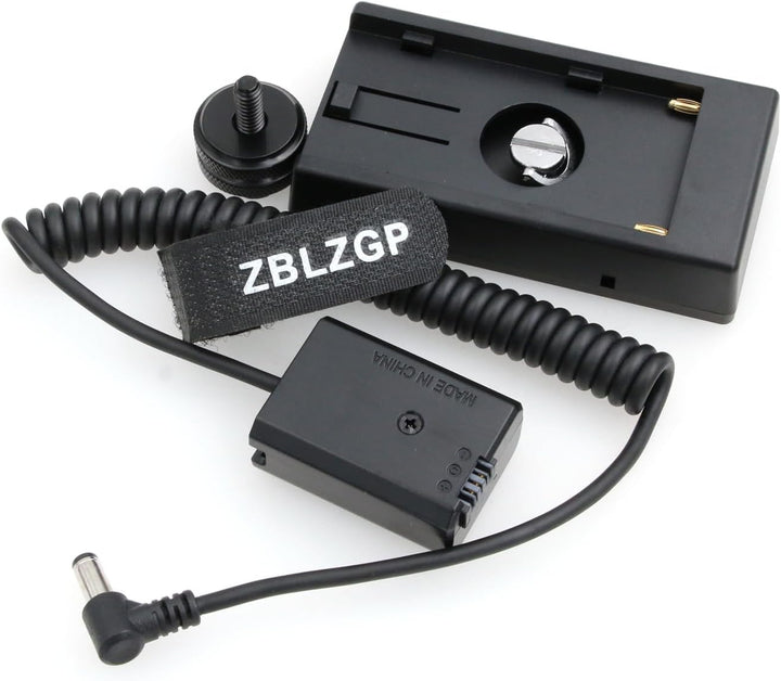ZBLZGP NP-F970 F750 Batterieplattenhalter Adapter + FW50 Dummy-Akku-Kupplung für Sony A7R/A7S/A7II/A