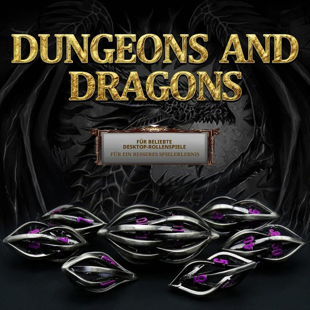 Würfelset Dungeons and Dragons Würfel, DND Würfel 7 teilig, ZHOORQI Polyedrische Würfel Set D&amp;D Würf