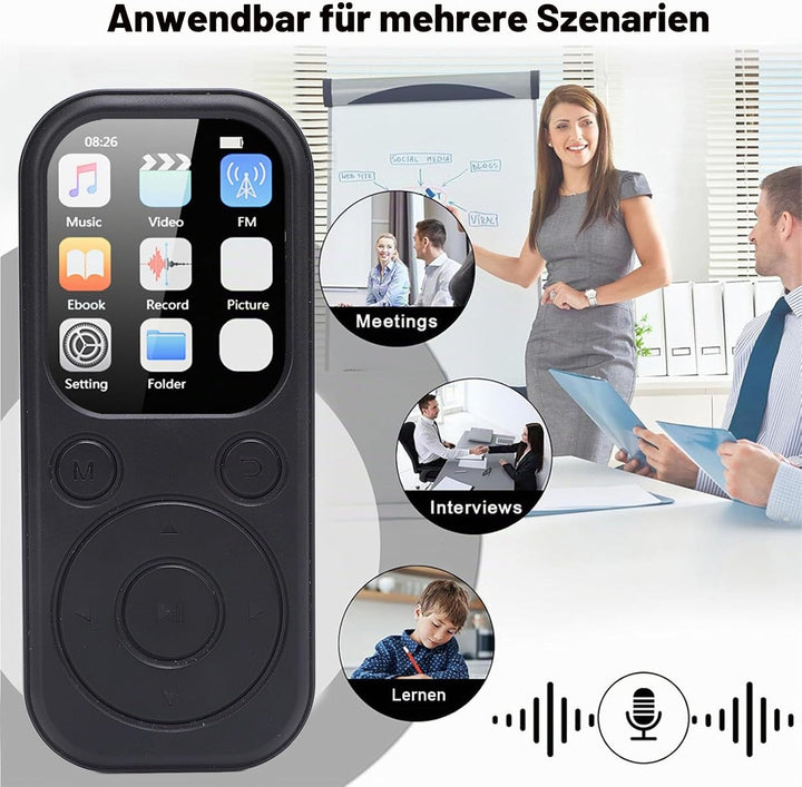 SENECESLI MP3-Player mit Bluetooth 5.4, Tragbarer Musik-Player mit 2,01-Zoll-Bildschirm, Verlustfrei