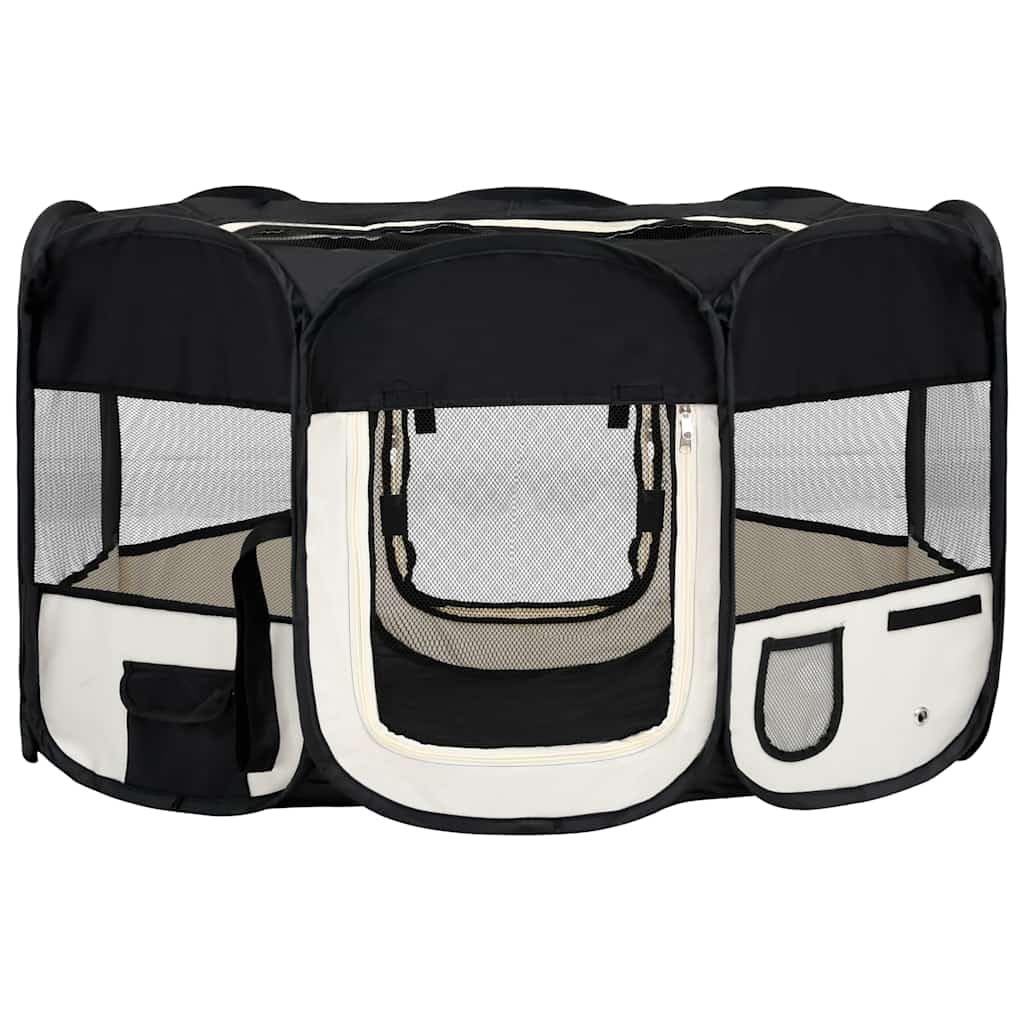 vidaXL Welpenlaufstall Faltbar 145x145x61cm Welpenauslauf Tierlaufstall Hunde 145 x 145 x 61 cm Schw