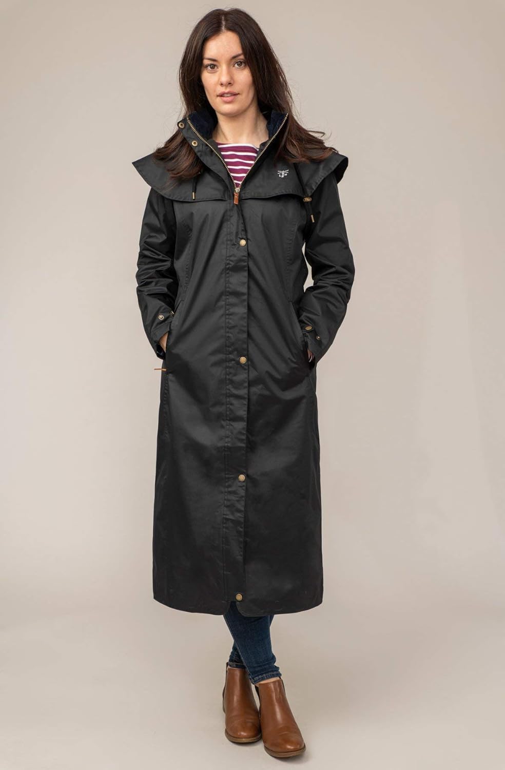 Lighthouse Outback - Damen Regenmantel - lang - wasserdicht 38 Schwarz, 38 Schwarz