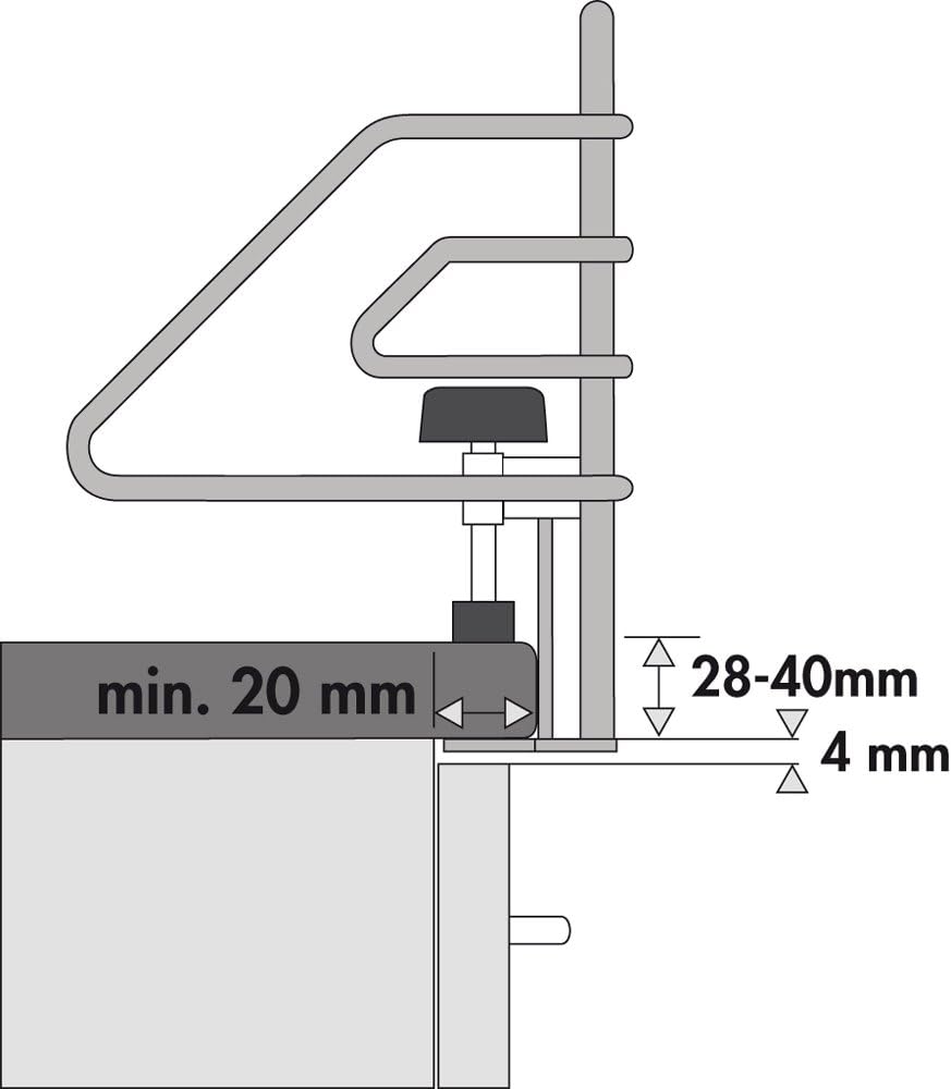 Kindersicherung, Chrom - B 975 x T 150 x H 149 mm