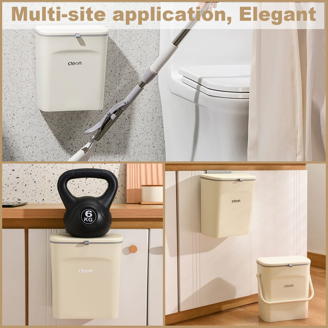 Komposteimer Küche,10L Biomülleimer,Camping Mülleimer,Hängender Mülleimer Küche mit Deckel für Badez