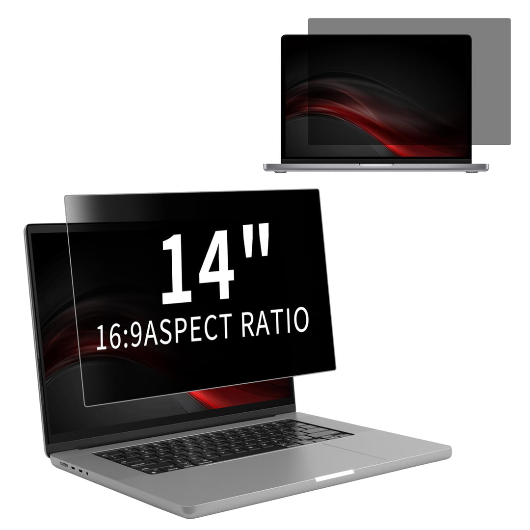 Laptop Monitor Blickschutzfilter für 14 Zoll 16:9, Abnehmbar Anti Glare, Anti Blaulicht, Laptop Priv