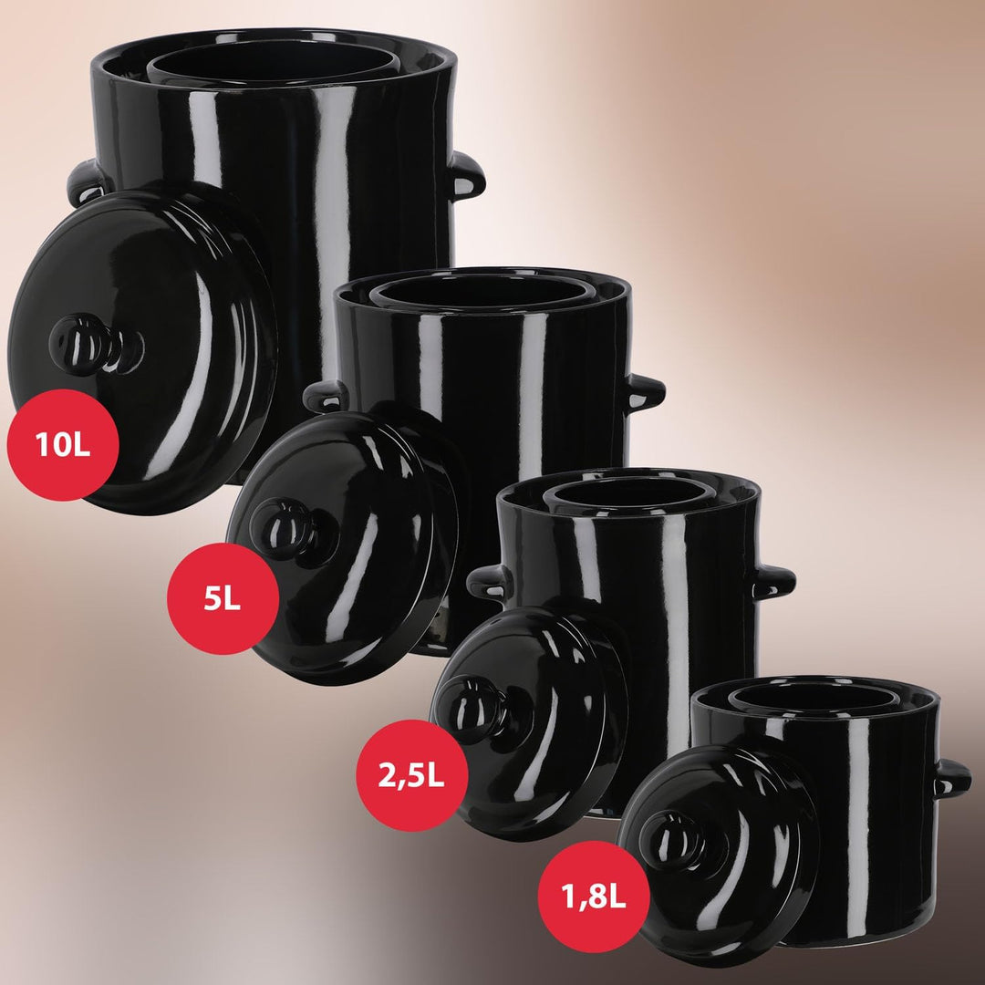 KOTARBAU® Gärtopf Steinzeugtopf Steingut 10 l Kimchi Behälter Rumtopf Tontopf Sauerkrauttopf Tontopf