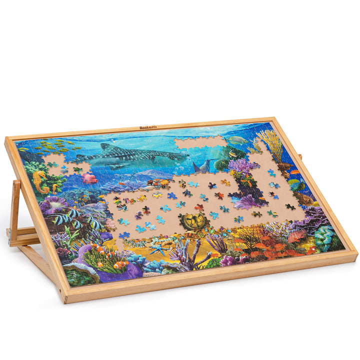 Becko Adjustable Wooden Puzzle Board Jigsaw Puzzle Plateau Puzzle Easel for Adults and Kids for Puzz
