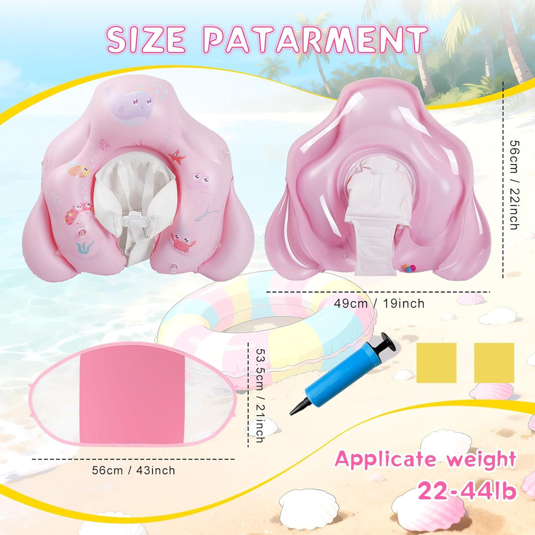 Schwimmring Baby mit abnehmbarem Sonnenschutz Mit Glocke Baby Float Schwimmsitz Kinderbecken Schwimm