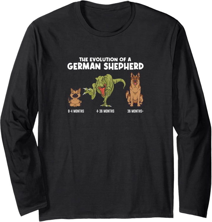 Entwicklung Deutscher Schäferhund |Evolution German Shepherd Langarmshirt
