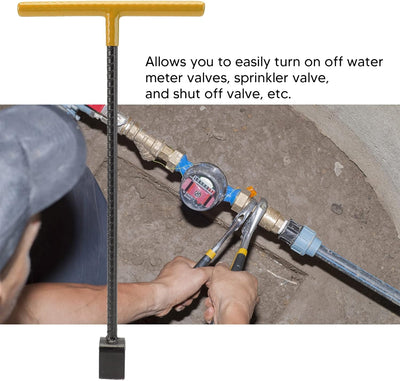 Wasserzählerschlüssel, Multifunktionaler T-Griff-Bordsteinschlüssel mit 4-Wege-Hilfswerkzeug, Hilfss