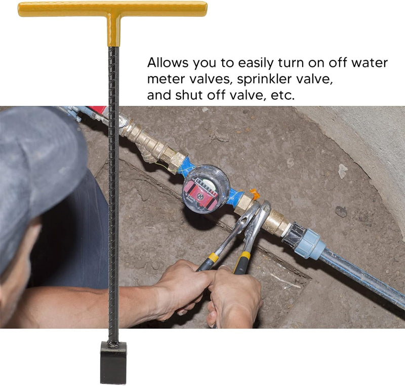 Wasserzählerschlüssel, Multifunktionaler T-Griff-Bordsteinschlüssel mit 4-Wege-Hilfswerkzeug, Hilfss