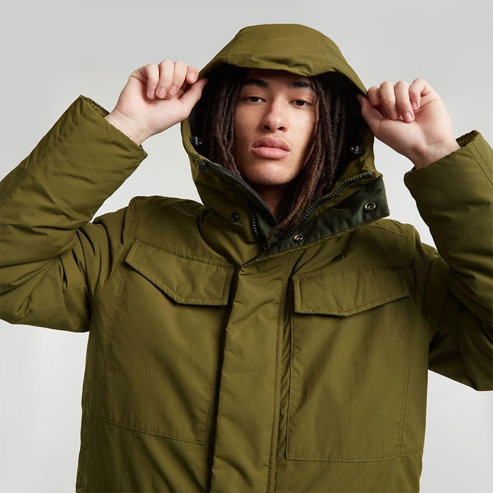 G-Star RAW Herren Vodan Padded Hooded Parka XS Grün (dark olive D25381-D419-C744), XS Grün (dar