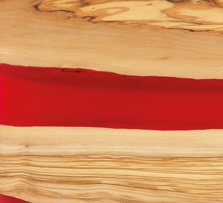 Zassenhaus Servierbrett rot aus Olivenholz & Harz, 45 x 22 x 1,5 cm, handgefertigtes Premium-Brett m
