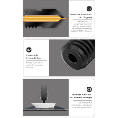 Creality 8PCS High-end Hardened Steel Nozzle Kit, 0.25, 0.4, 0.6, 0.8mm High Hardness and Wear Resis