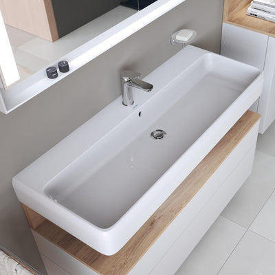 Duravit Wave Waschtischarmatur, Grösse M (Auslauf Höhe 111 mm), Wasserhahn Bad mit Zugstangen-Ablauf