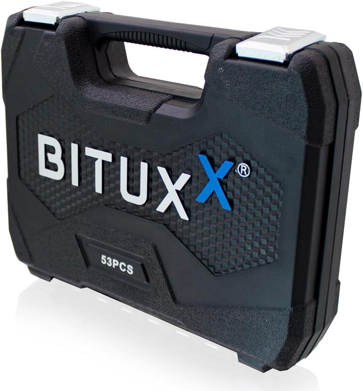 BITUXX® Werkzeugkoffer 53 tlg Werkzeug Knarrenkasten 1/4" Ratschenkasten Nusskasten Stecknuss Umfang