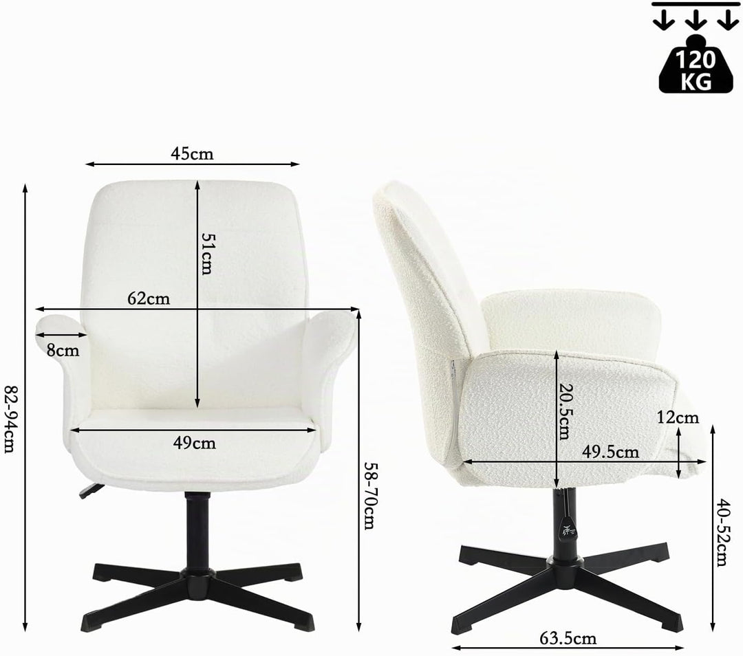MEUBLE Cosy Bürostuhl Ergonomisch Schreibtischstuhl mit höhenverstellbar Armlehnen 360° Drehbar Schm