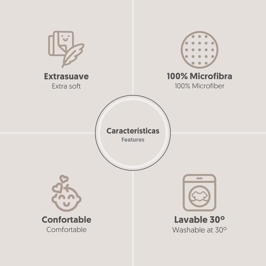 Interbaby Bettwäsche-Set für Kinderbett, 60 x 120 cm, 100% Polyester, warm, inklusive Spannbettlaken