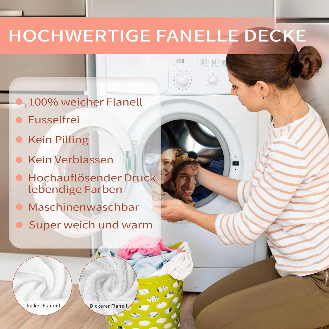 Easycosy personalisierte Decke für Paare - Valentinstag Foto Geschenke für Sie Frauen Benutzerdefini